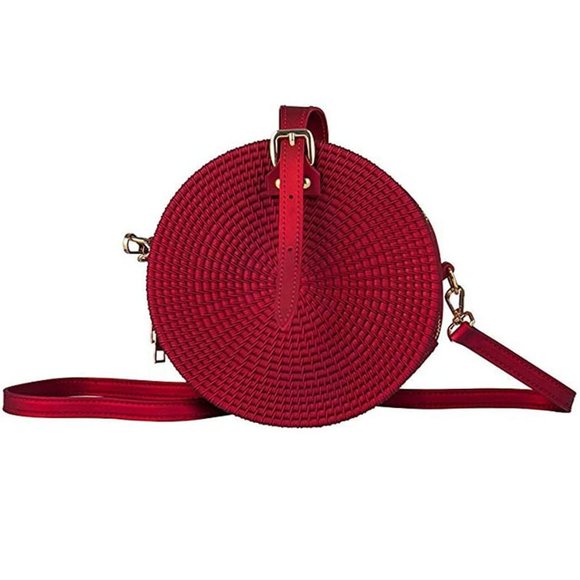 jelly rattan round bag